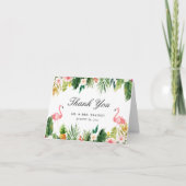 Flamingo Couple Tropical Floral Weddenschap Bedank Bedankkaart (Voorkant)