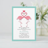 Flamingo Couple U kiest de Uitnodiging van de Kleu (Staand voorkant)