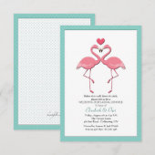 Flamingo Couple U kiest de Uitnodiging van de Kleu (Voorkant / Achterkant)