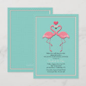 Flamingo Couple Uitnodiging (Voorkant / Achterkant)