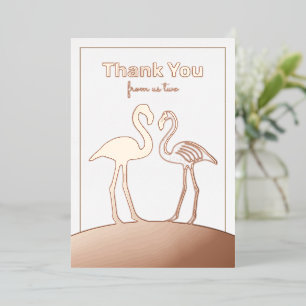 Flamingo Couple Wedding Dank u Flat Folie Kaart