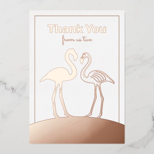 Flamingo Couple Wedding Dank u Flat Folie Kaart (Voorkant)