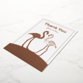 Flamingo Couple Wedding Dank u Flat Folie Kaart (Gedraaid)