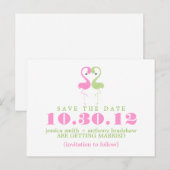 Flamingo Couple Wedding Save the Date Aankondigingskaart (Voorkant / Achterkant)
