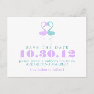 Flamingo Couple Wedding Save the Date Aankondigingskaart