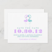 Flamingo Couple Wedding Save the Date Aankondigingskaart (Voorkant / Achterkant)