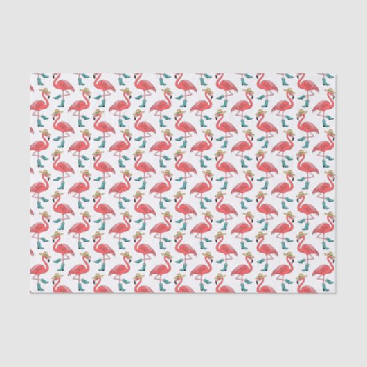Flamingo Cowboy Laarzen en Petten Patroon Tissuepapier (Voorkant)