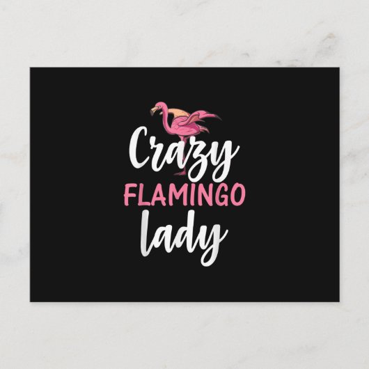 Flamingo - Crazy Flamingo Lady Gifts Briefkaart (Voorkant)