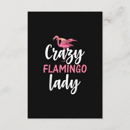 Flamingo - Crazy Flamingo Lady Gifts Informatiekaartje (Voorkant)