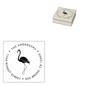 Flamingo | Creëer Uw eigen cirkeladres voor retour Rubberstempel (Gestempeld)