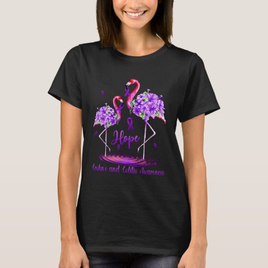 Flamingo Crohn s and Colitis Awareness T-shirt (Voorkant)