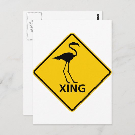 Flamingo Crossing Highway Sign Briefkaart (Voorkant / Achterkant)