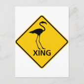 Flamingo Crossing Highway Sign Briefkaart (Voorkant)