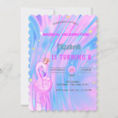 Flamingo, Crown Ombre Holographic Opal Birthday Kaart (Voorkant)