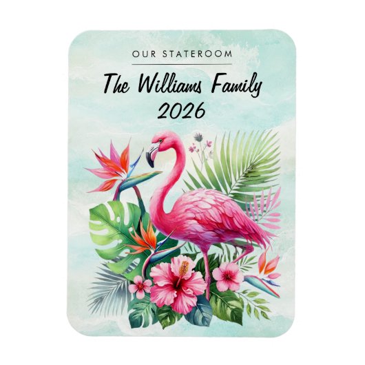Flamingo cruiseschip hut decoratie magneet (Verticaal)