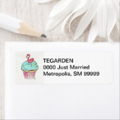 Flamingo Cupcake retour adreslabel Etiket (Insitu)