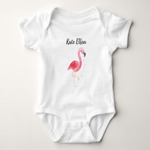 Flamingo Custom Baby Name Bodysuit