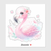 Flamingo Custom Cut Scrapbooking Sticker (Vel)
