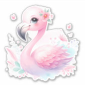 Flamingo Custom Cut Scrapbooking Sticker (Voorkant)