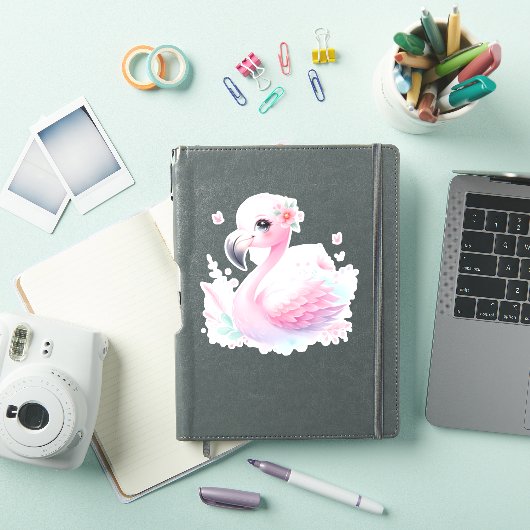 Flamingo Custom Cut Scrapbooking Sticker (iPad Cover)