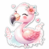 Flamingo Custom Cut Scrapbooking Sticker (Voorkant)