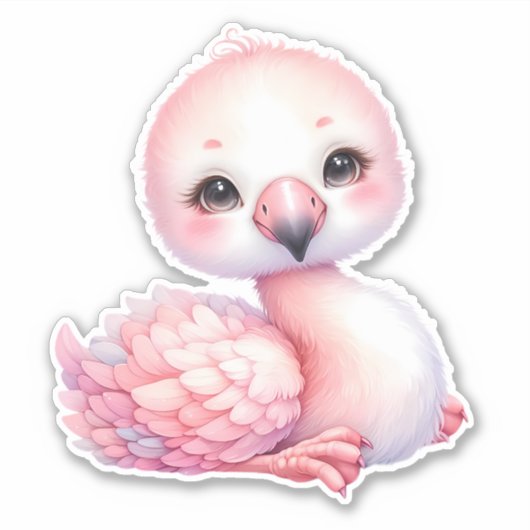 Flamingo Custom Cut Scrapbooking Sticker (Voorkant)
