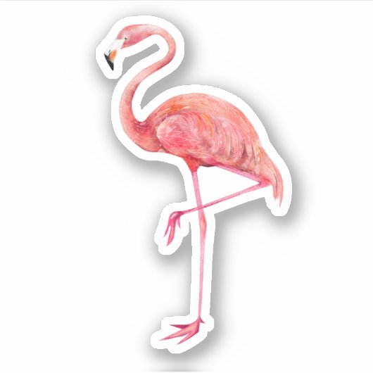 Flamingo Custom-Cut Vinyl Sticker (Voorkant)