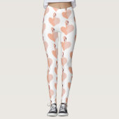Flamingo Custom Leggings, roze flamingo's hart Leggings (Voorkant)