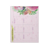 Flamingo Cute Bloem Roze Weekplanner Notitieblok (Linkerzijde)