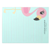 Flamingo Cute Tropical Kinder Briefpapier Notitieb Notitieblok (Voorkant)