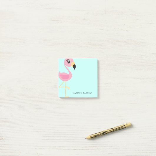 Flamingo Cute Tropical Kinder Post-it® Notes (Op bureau)