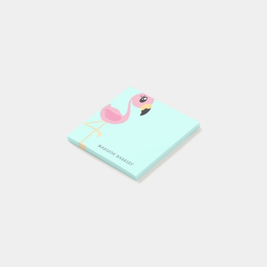 Flamingo Cute Tropical Kinder Post-it® Notes (Schuin)