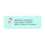 Flamingo Cute Tropical Kinder Return Address Label (Voorkant)