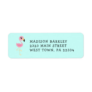 Flamingo Cute Tropical Kinder Return Address Label