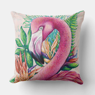 Flamingo Cute Tropische Roze Worp Kussen
