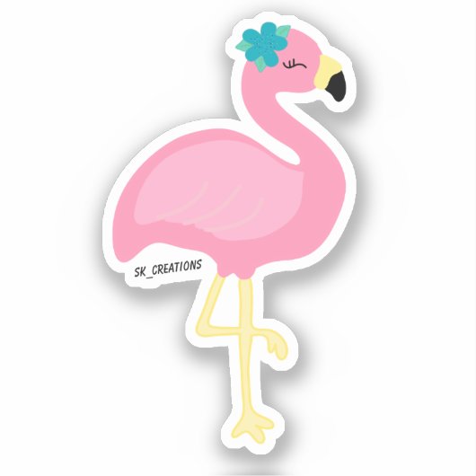 Flamingo Cutie Sticker (Voorkant)
