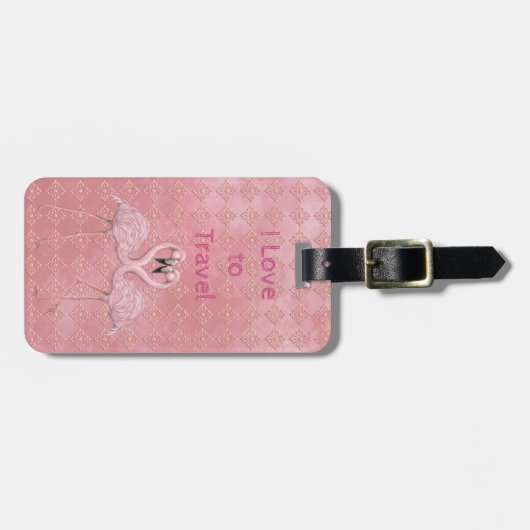 Flamingo Dance Bagagelabel (Voorkant horizontaal)