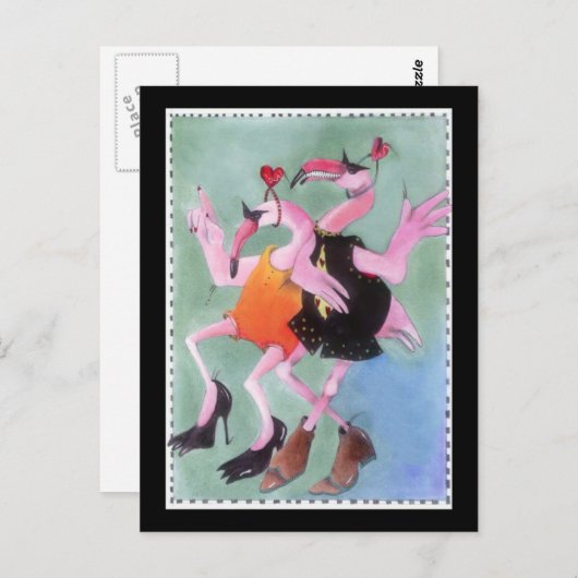 Flamingo Dance Briefkaart (Voorkant / Achterkant)