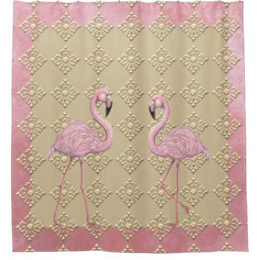 Flamingo Dance Douchegordijn (Voorkant)