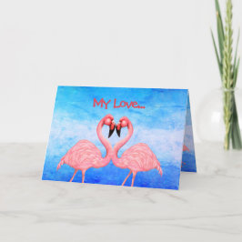 Flamingo Dance Love Card Kaart