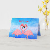 Flamingo Dance Love Card Kaart (Gele Bloem)