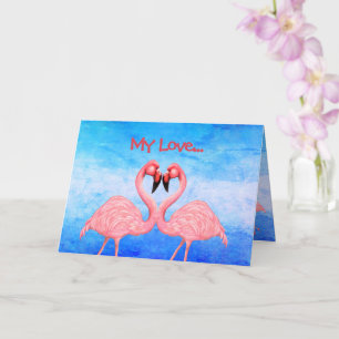 Flamingo Dance Love Card Kaart
