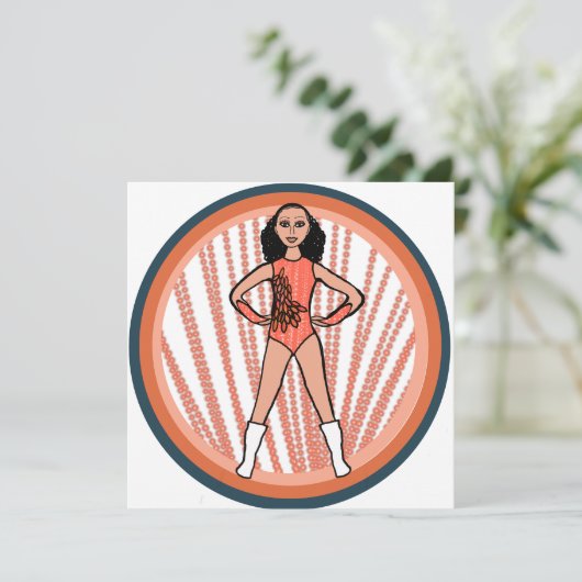 Flamingo Dancer B Feestdagenkaart (Staand voorkant)