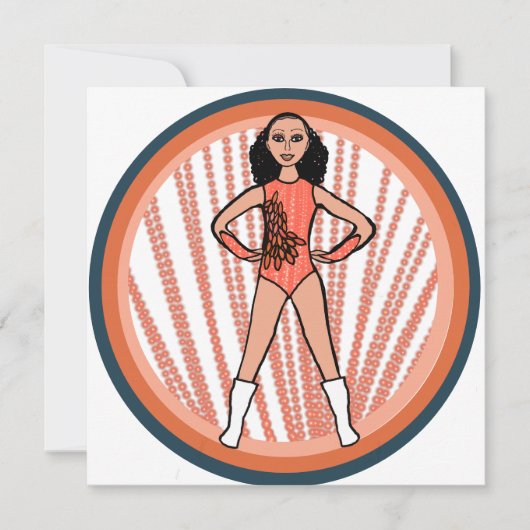 Flamingo Dancer B Feestdagenkaart (Voorkant)