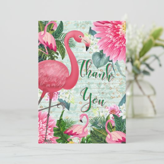 Flamingo Dank u Kaart (Staand voorkant)