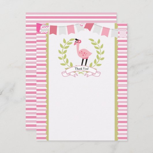 Flamingo Dank u Kaart *Can personalize* (Voorkant / Achterkant)