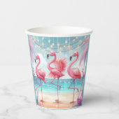Flamingo Dans en Verjaardag Feest Papieren Bekers (Voorkant)