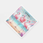 Flamingo Dans en Verjaardag Feest Servet (Hoek)