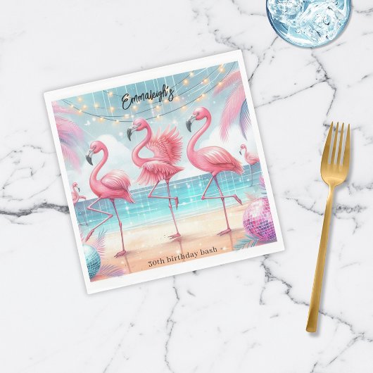 Flamingo Dans en Verjaardag Feest Servet