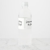 Flamingo Dans en Verjaardag Feest Waterfles Etiket (Achterkant)